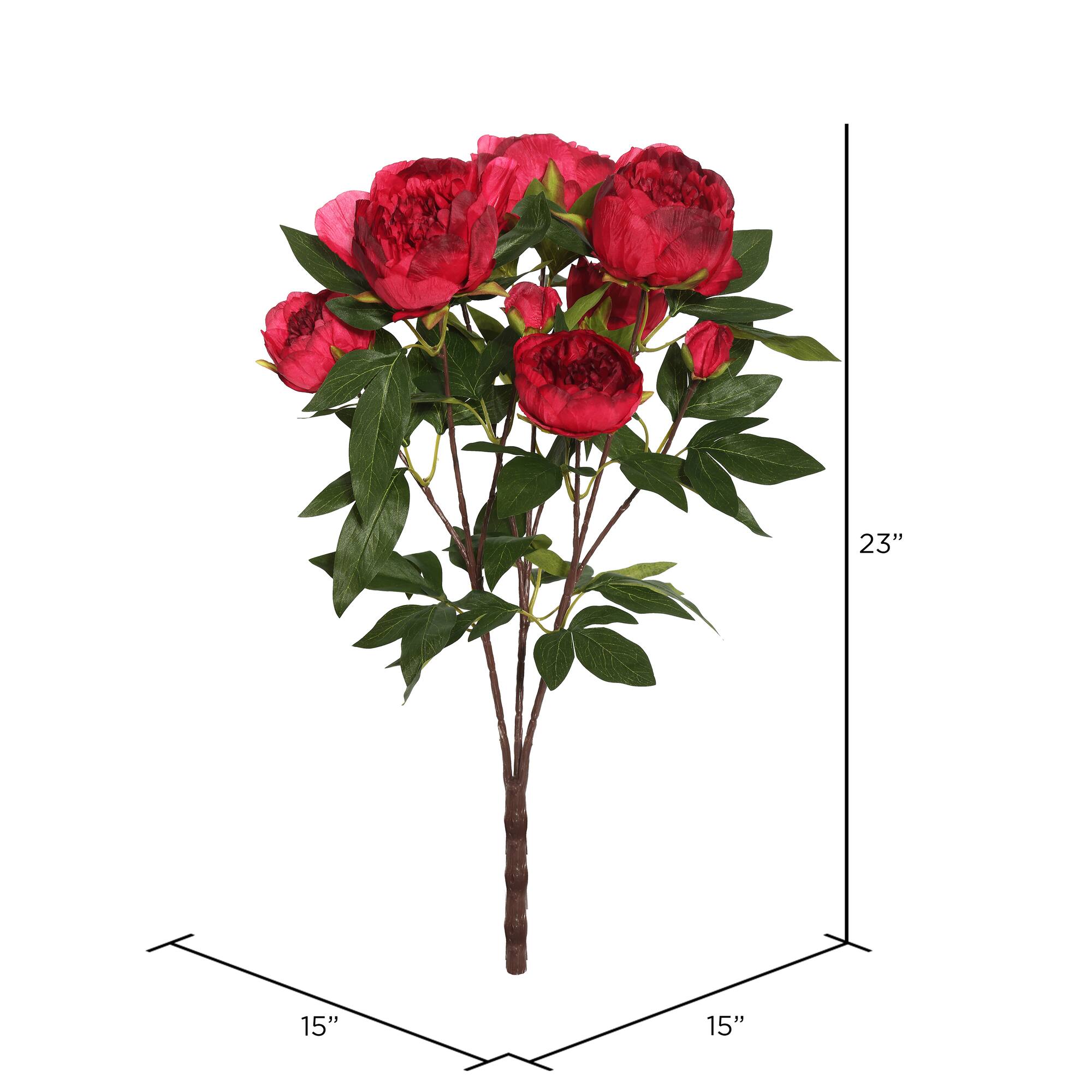 Artificial Red Peony Bush